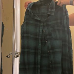 Green and black plaid shirt